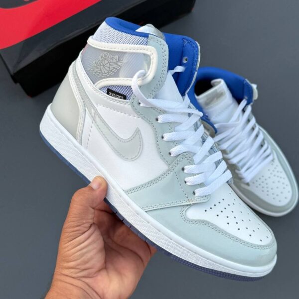 IMG_8370 کفش نایک ایر جردن وان ساقدار زوم ریسر بلو Nike Air Jordan 1 High Zoom Racer Blue