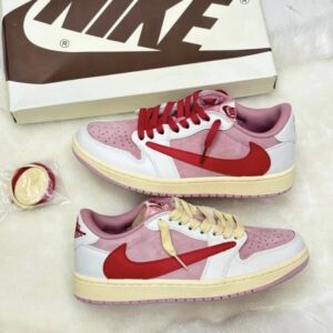 converted-15 کفش نایک ایر جردن وان لو تراویس اسکات شای پینک صورتی Nike Air Jordan 1 Low Travis Scott Shy Pink