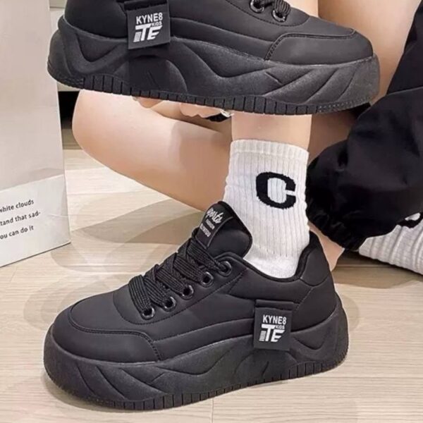 photo_1_2026-08-14_21-04-06 کتونی لژدار فشن زنانه مدل لاو مشکی Women’s Love Platform Fashion Black Sneakers