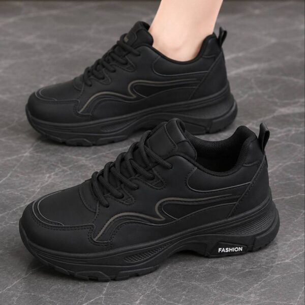 photo_2_2026-08-09_23-00-55 کتونی اسپرت لژدار طبی مدل پرنده مشکی Women’s Bird Style Platform Orthopedic Black Sneakers