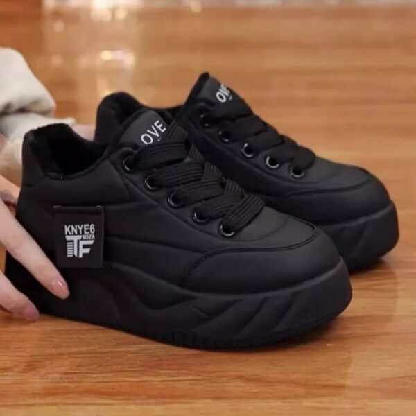 photo_3_2026-08-14_21-04-06 کتونی لژدار فشن زنانه مدل لاو مشکی Women’s Love Platform Fashion Black Sneakers