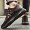 photo_5_2026-08-13_19-37-34 کتونی مردانه اسپرت طرح چرم تمساح قهوهای مشکی Men’s Crocodile Pattern Leather Sport Sneakers Brown Black