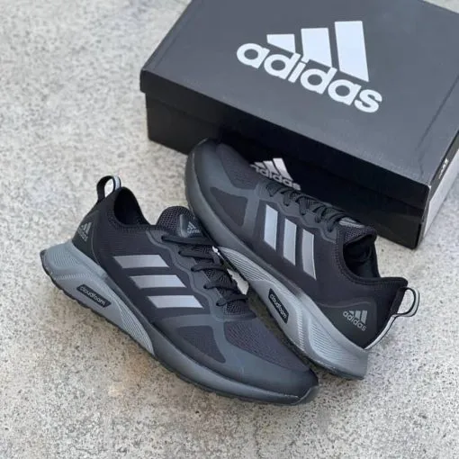 0df9a6fe46bbaeaf34664545f503d1bc کتونی آدیداس کلاودفوم مشکی طوسی- Cloudfoam Adidas
