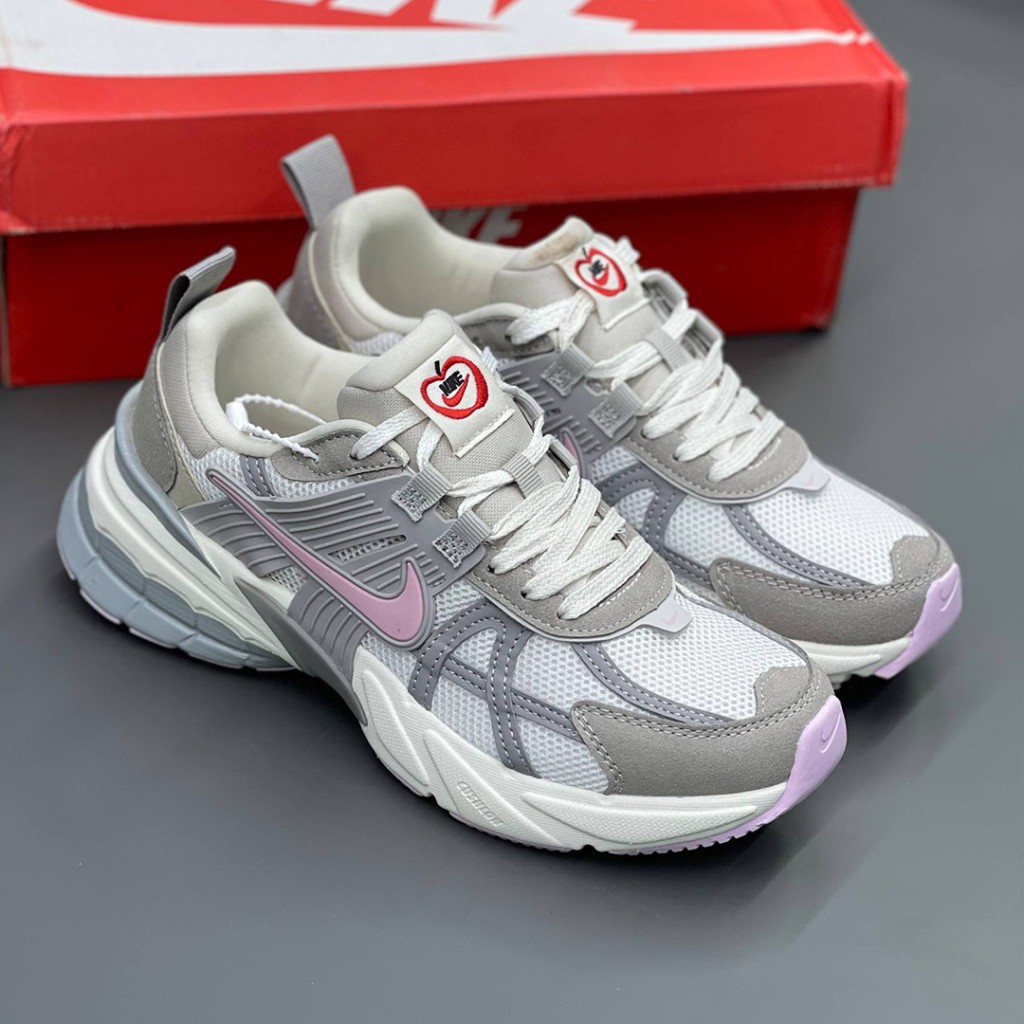 20100399 نایک وی تو کی ران طوسی سفید صورتی Nike V2K Run Sail Pink Foam Sail College Grey HV5997-161
