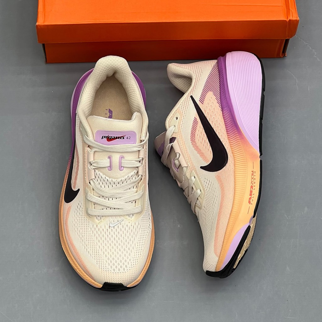 20226858 نایک ایر زوم پگاسوس کرم نارنجی بنفش Nike Air Zoom Pegasus 42