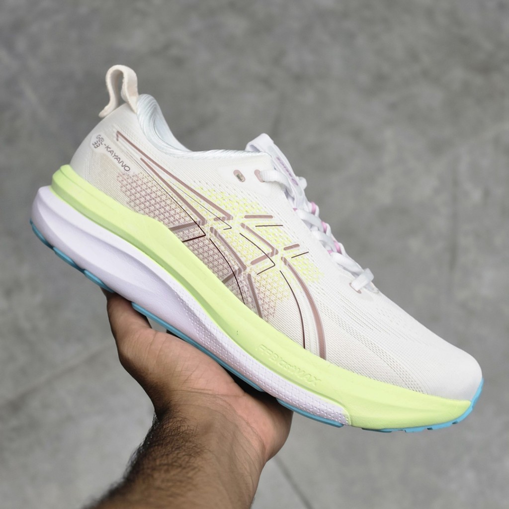 20294974 اسیکس ژل کایانو سفید لیمویی صورتی آبی ASICS GEL-KAYANO 33