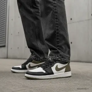 385c9d7079fb87ec21f4b6fa6c8886b4 کتونی ایرجردن 1 مشکی زیتونی- Air Jordan 1 low olive