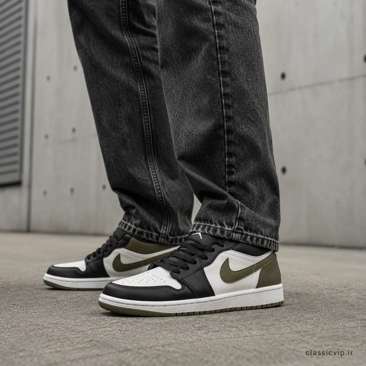 385c9d7079fb87ec21f4b6fa6c8886b4 کتونی ایرجردن 1 مشکی زیتونی- Air Jordan 1 low olive