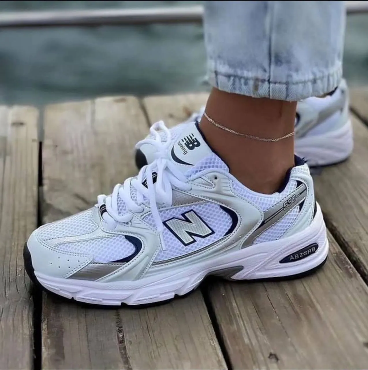7cd6a659e320f200e228ce115e9ec948 کتونی نیوبالانس 530 سفید سرمه ای -New Balance 530