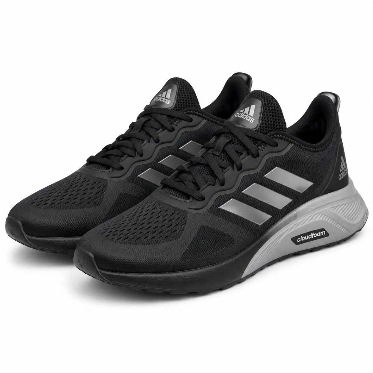 a13c1d68dc1d0757994a5e2fe585dccc کتونی آدیداس کلاودفوم مشکی طوسی- Cloudfoam Adidas