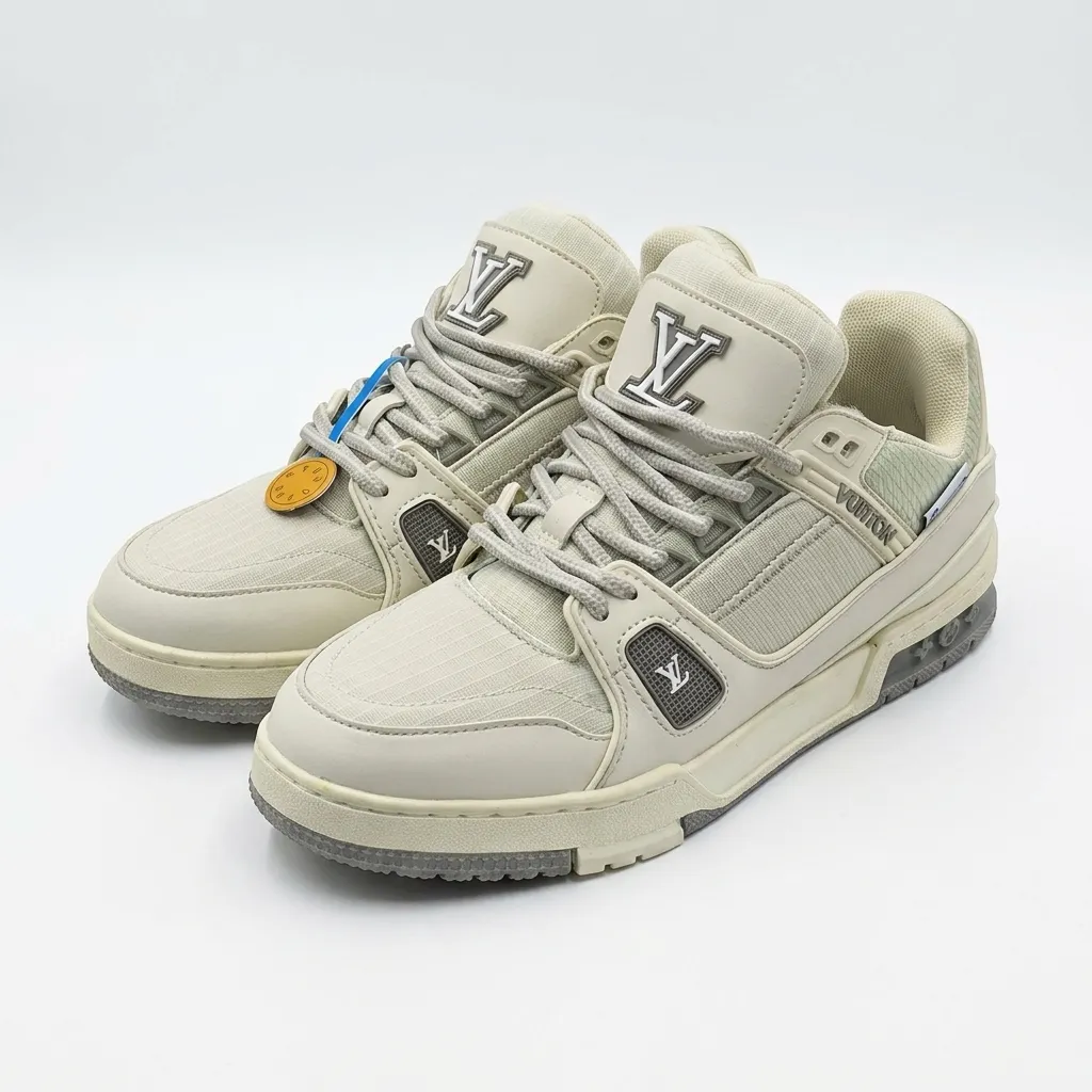 b1c7915b57f4128a384dad13b6489d53 کتونی لوئی ویتون کرمی-Louis Vuitton Trainer