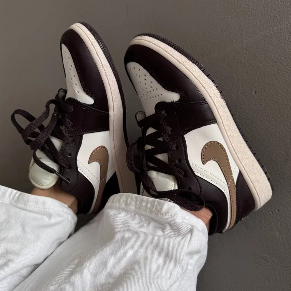 کتونی ایرجردن 1 مشکی قهوه ای - Air Jordan 1 low brown