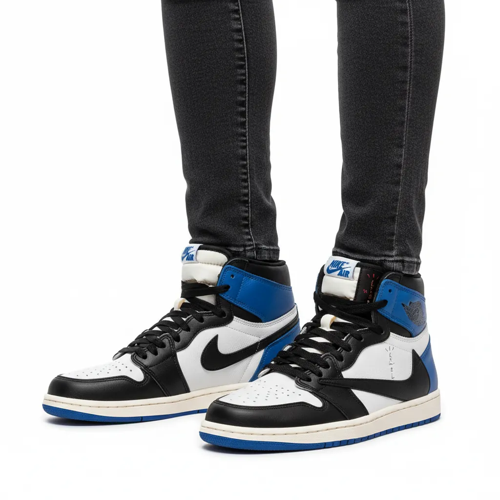 f988cfc96d5b95243211336a344f5a14 کتونی ایر جردن ۱ تراویس اسکات فراگمنت -Nike Air Jordan 1