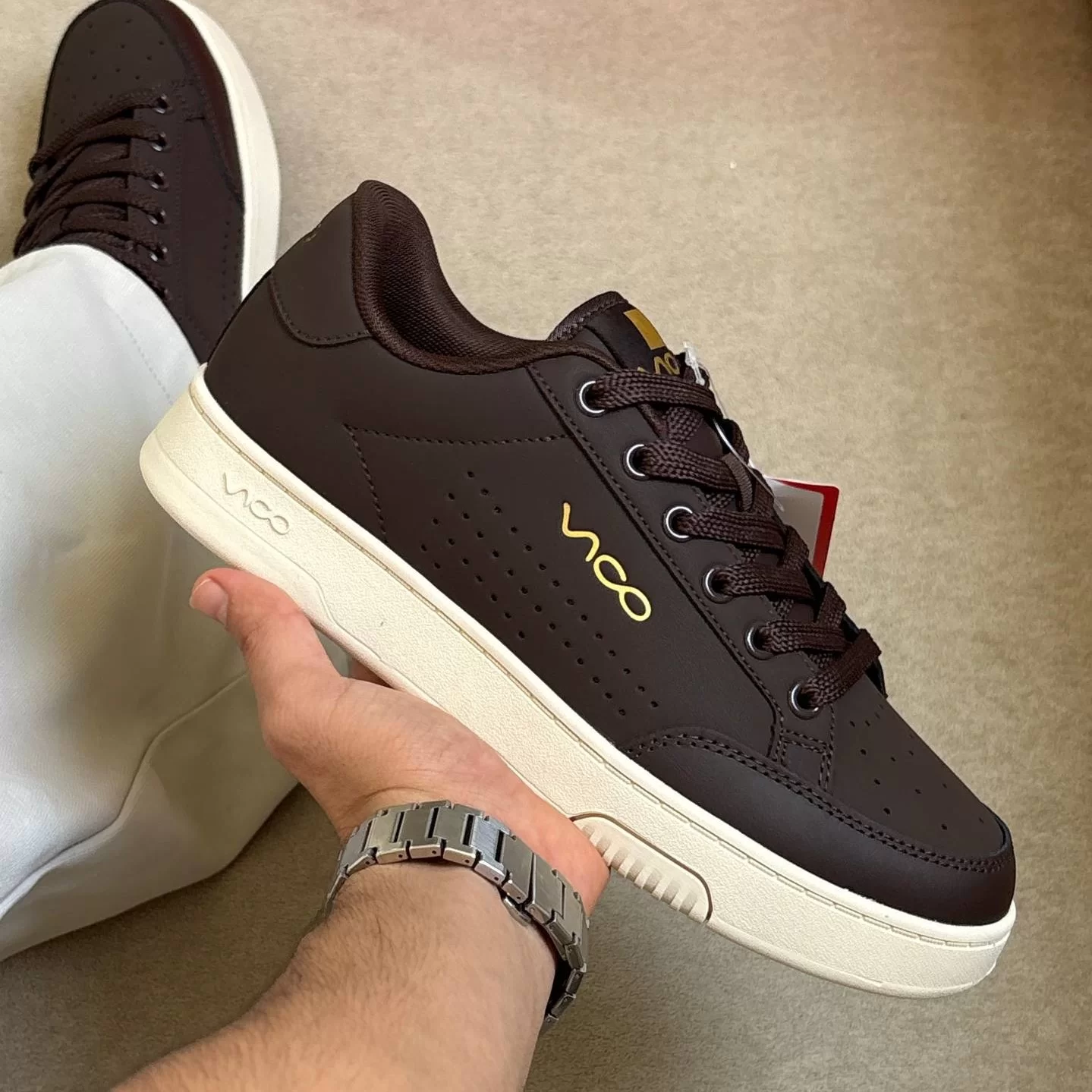 کتونی-ونس-زنانه-و-مردانه-ویکو-Vans-Vico-1556-brown-3-1 کفش اسپرت ویکو قهوهای سفید
