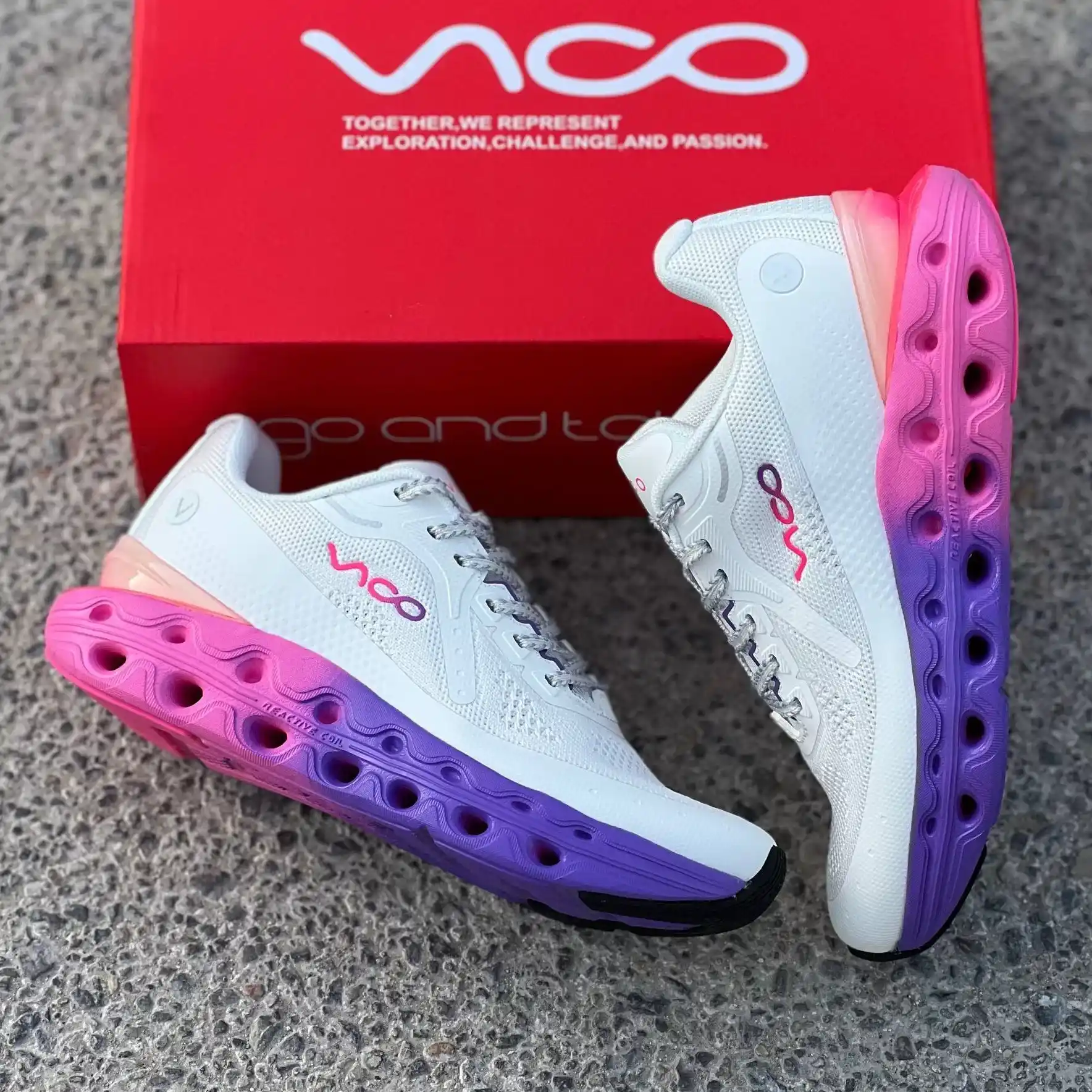 کفش-کتونی-رانینگ-زنانه1-ریاکتیو-کویل-ویکو-Womens-Vico-Reactive-Coil-Running-Shoes-1549-white-purple-1-1 کفش رانینگ زنانه ویکو ری اکتیو کویل سفید