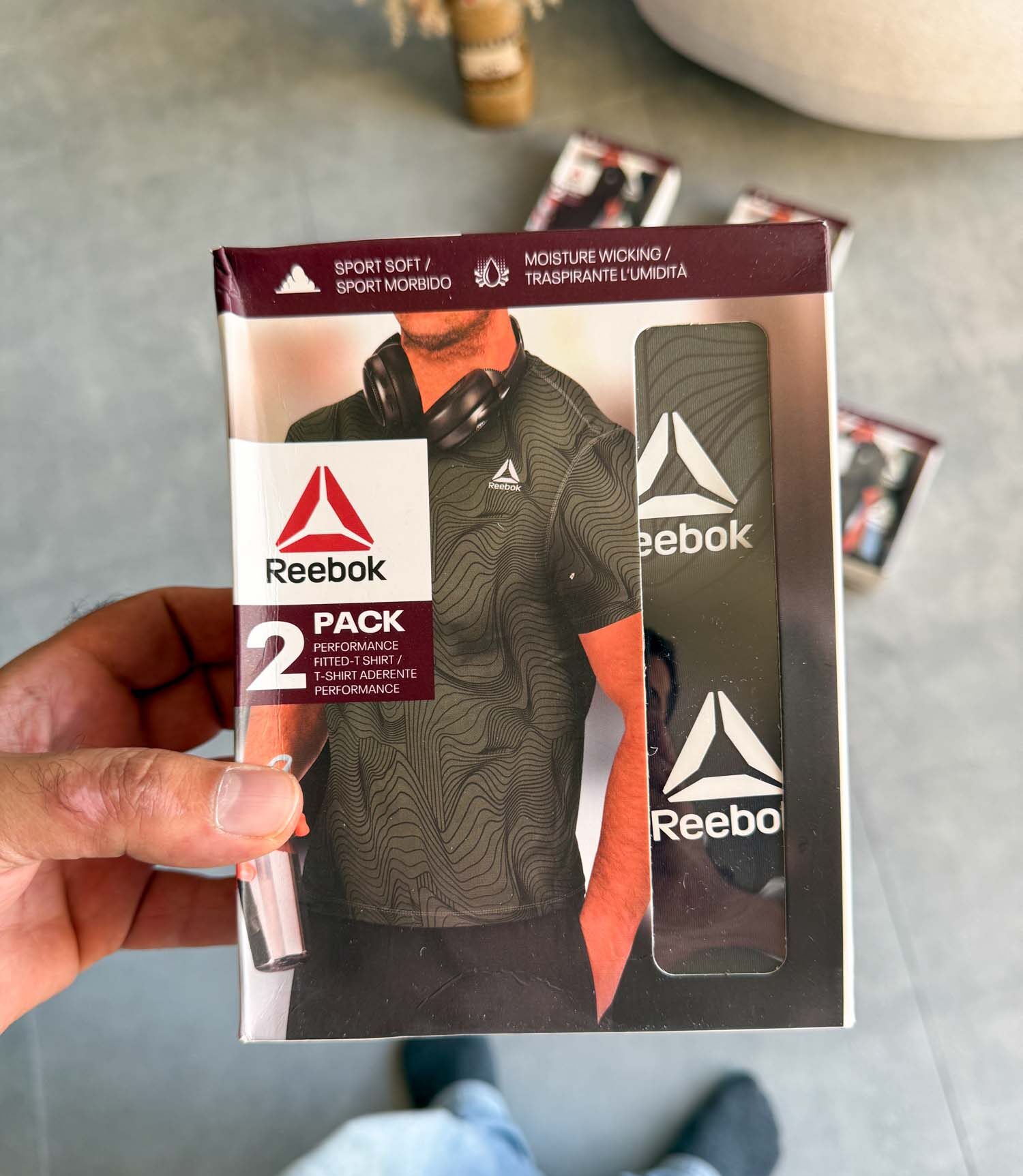 پک دو عددی تیشرت ورزشی سبز و مشکی Reebok
