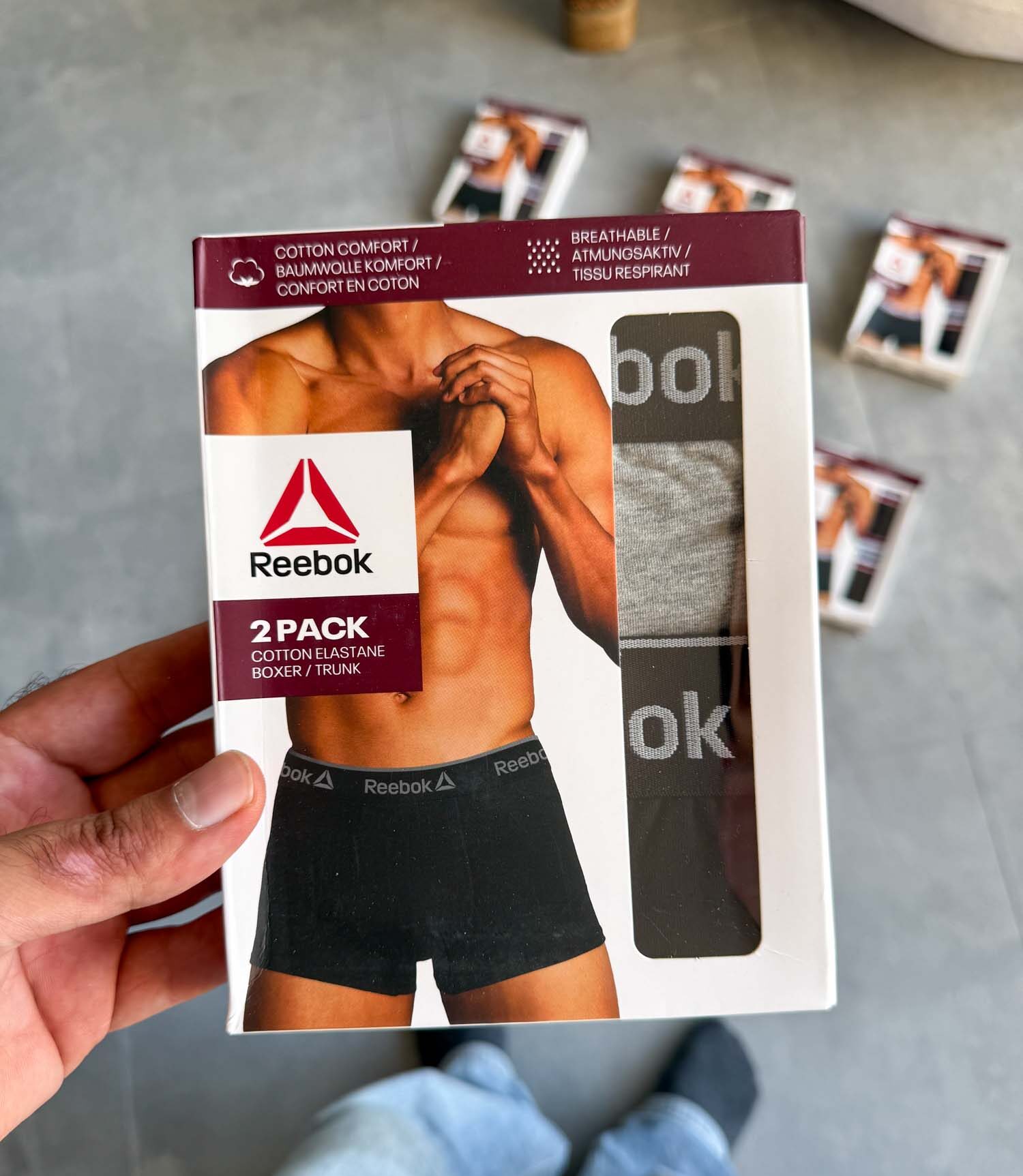 پک دو عددی شورت طوسی مشکی Reebok