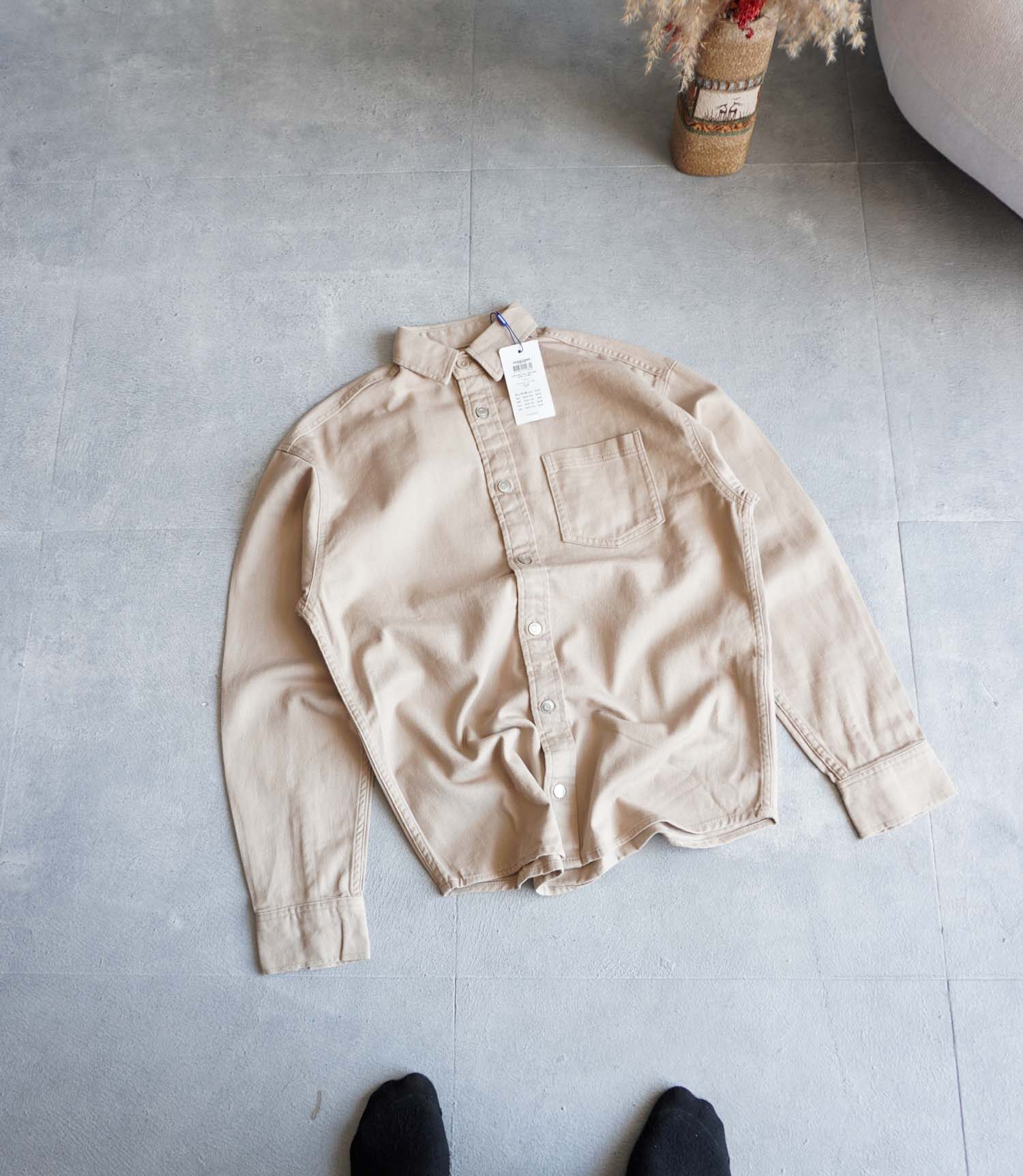 پیراهن کتان خاکی Jack&Jones