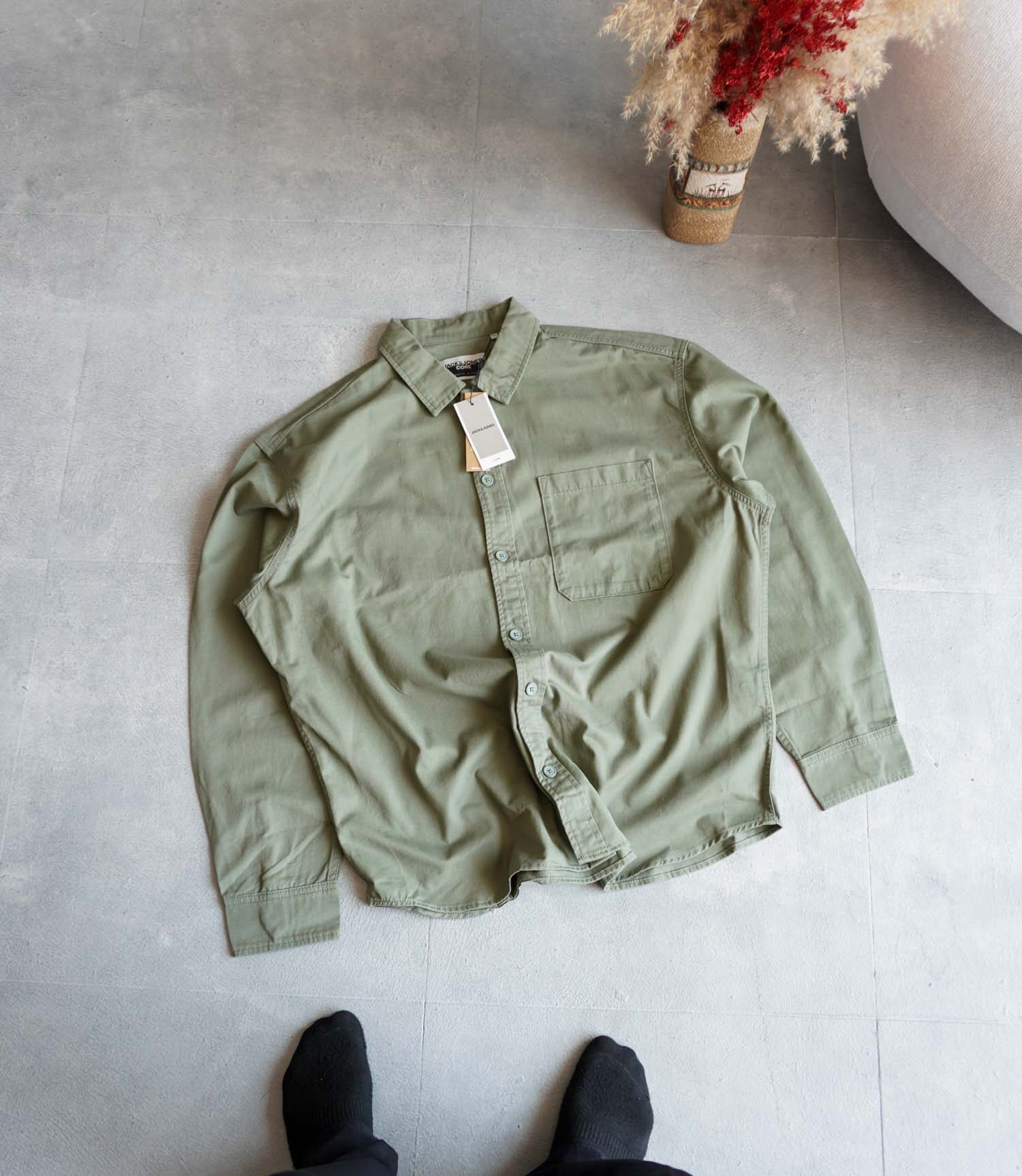 پیراهن کتان سبز Jack&Jones