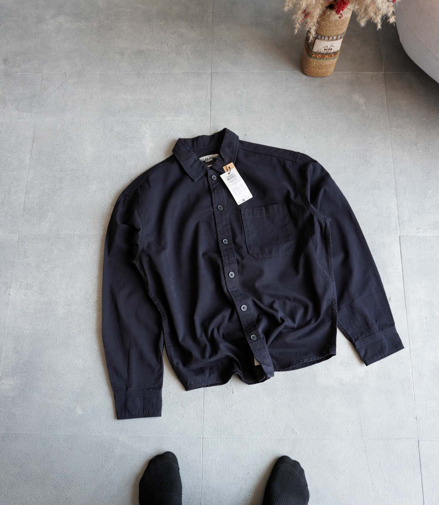 پیراهن کتان سرمه ای تیره Jack&Jones