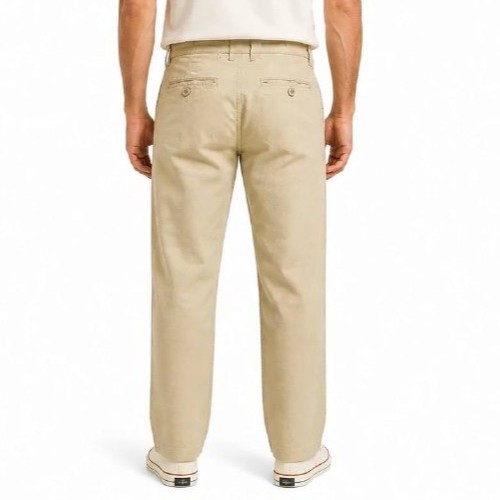 شلوار کتان کنف اورجینال مردانه رنگ نسکافه ای برند pull&bear سفارش اسپانیایی مدل راسته کد 2045