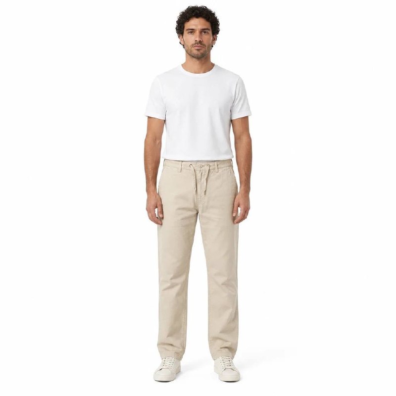 5875324715163914195 شلوار کنف کمر گتر کرمی pull&bear سفارش اسپانیایی مدل راسته کد 2046