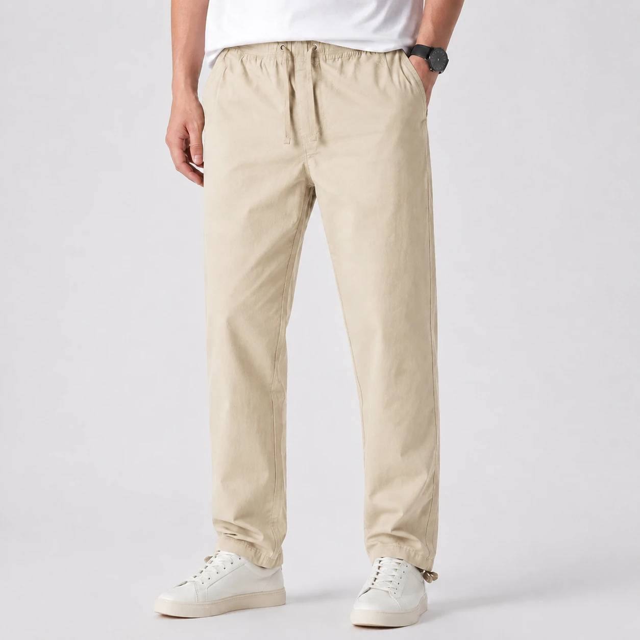 5875324715163914209 شلوار کنف pull&bear کمرکشی اورجینال سفارش اسپانیا کرمی کد 2050