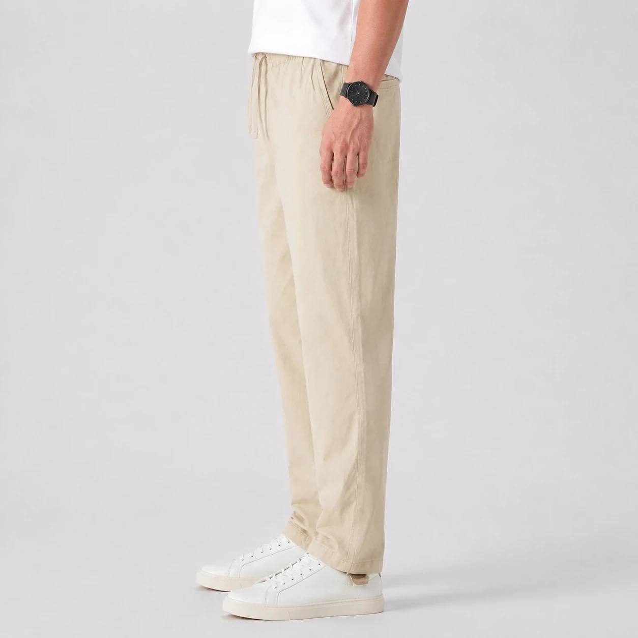 5875324715163914211 شلوار کنف pull&bear کمرکشی اورجینال سفارش اسپانیا کرمی کد 2050