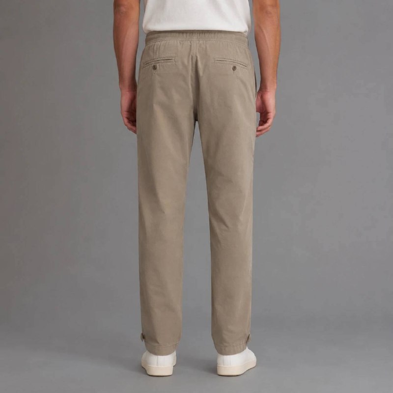 شلوار کتان کنف pull&bear اورجینال نسکا‌فه‌ای کمر کش کد 2053