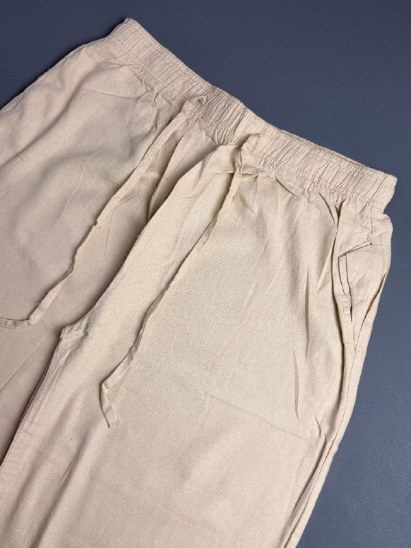 شلوار لنین حصیری zara اورجینال رنگ کرم کد 2057
