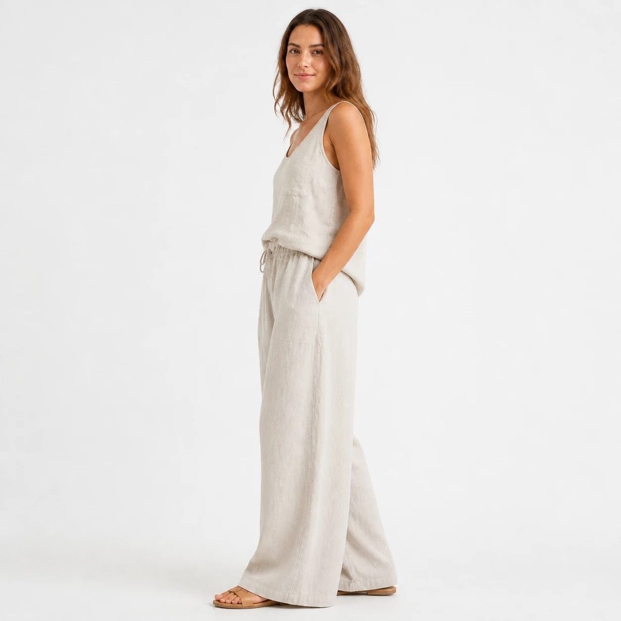 5875324715163914428 شلوار لنین اورجینال H&M رنگ کرمی کد 2070