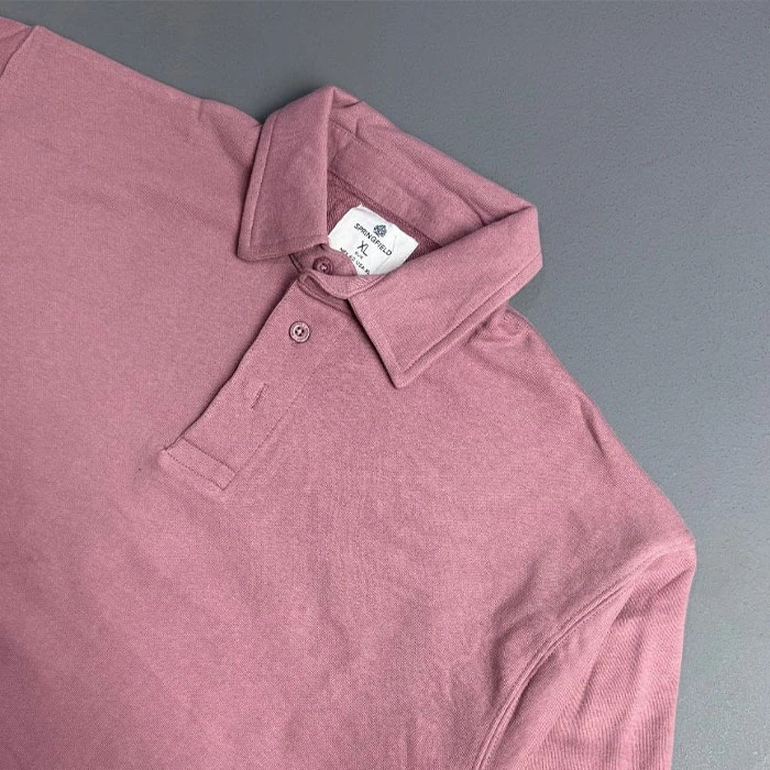 Original-mens-collared-sweatshirt-onion-pink-Springfield-brand-Spanish-market-edition-features-a-relatively-relaxed-fit.-Code-214.-4 دورس یقه دار اورجینال مردانه رنگ پیازی برند springfild سفارش اسپانیایی تنخوری و قواره نسبتا آزاد کد 214