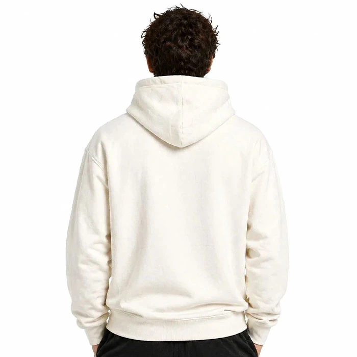 Original-mens-fleece-lined-hoodie-by-HM-Swedish-market-stock.-Features-a-simple-basic-off-white-color-and-a-warm-heavyweight-fabric.-It-has-a-relatively-relaxed-fit.-Code-219.-2 هودی داخل کرکی اورجینال مردانه رنگ شیری ساده و بیسیک گرم بالا برند H&M سفارش سوئدی تنخوری و قواره نسبتا آزاد کد 219