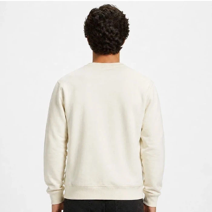 Original-mens-fleece-lined-sweatshirt-by-PullBear-white-Spanish-market-stock-relatively-loose-fit-Code-212.-2 دورس داخل کرکی اورجینال مردانه رنگ سفید برند pull&bear سفارش اسپانیایی تنخوری و قواره نسبتا آزاد کد 212
