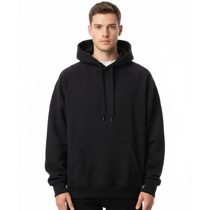 هودی داخل کرکی اورجینال مردانه رنگ مشکی بیسیک گرم بالا برند pull&bear سفارش اسپانیایی تنخوری و قواره نسبتا آزاد کد 180