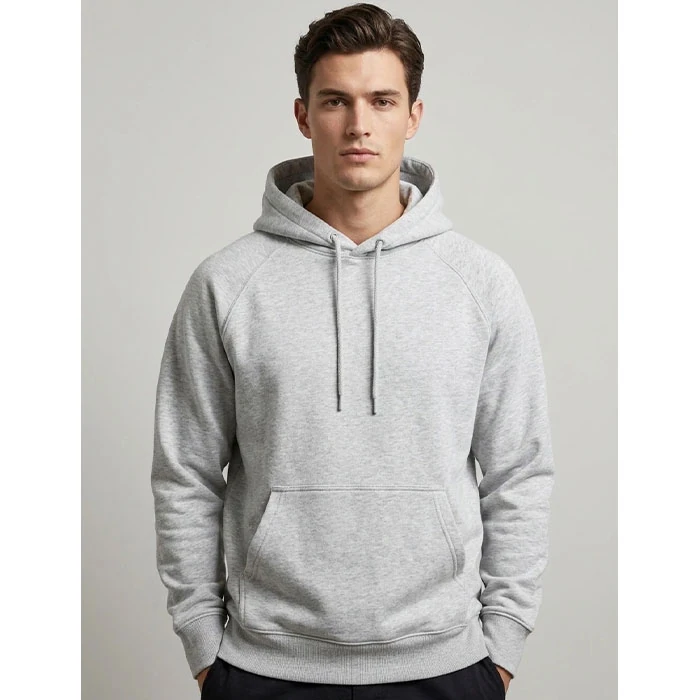 Original-mens-hoodie-with-fluffy-lining-light-gray-color-Swedish-brand-HM-relatively-loose-fit-code-94-1 هودی داخل کرکی اورجینال مردانه رنگ طوسی روشن برند H&M سوئدی قواره نسبتاً آزاد کد 94