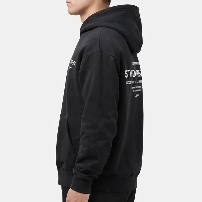 هودی داخل کرکی اورجینال یونیسکس ( زنانه مردانه ) رنگ مشکی برند pull & bear سفارش اسپانیایی تنخوری و قواره باکسی کد 116
