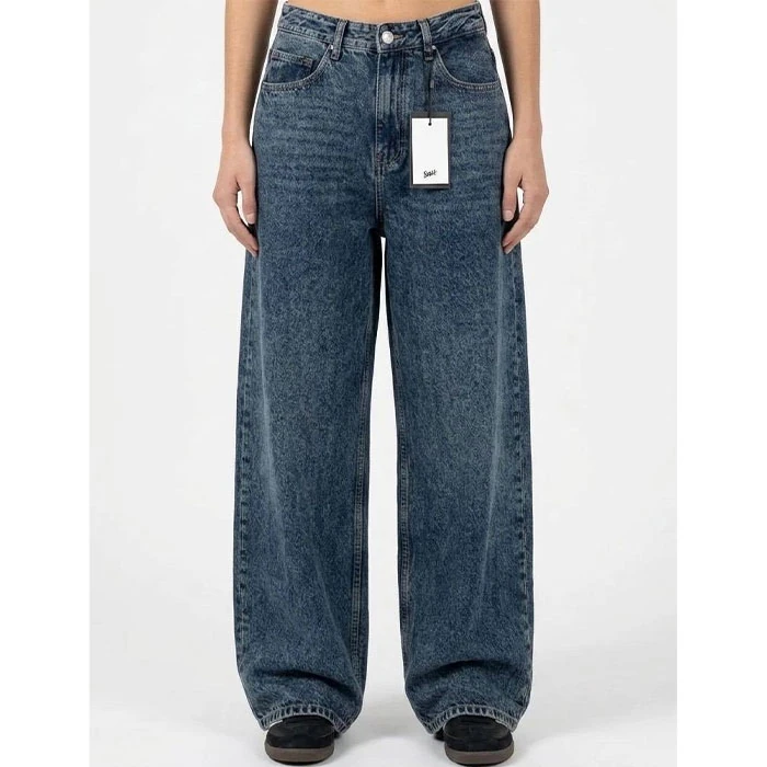 شلوار جین بگ مردانه اورجینال رنگ سرمه ای کثیف برند pull&bear سفارش اسپانیایی مدل بگ و آزاد کد 2009