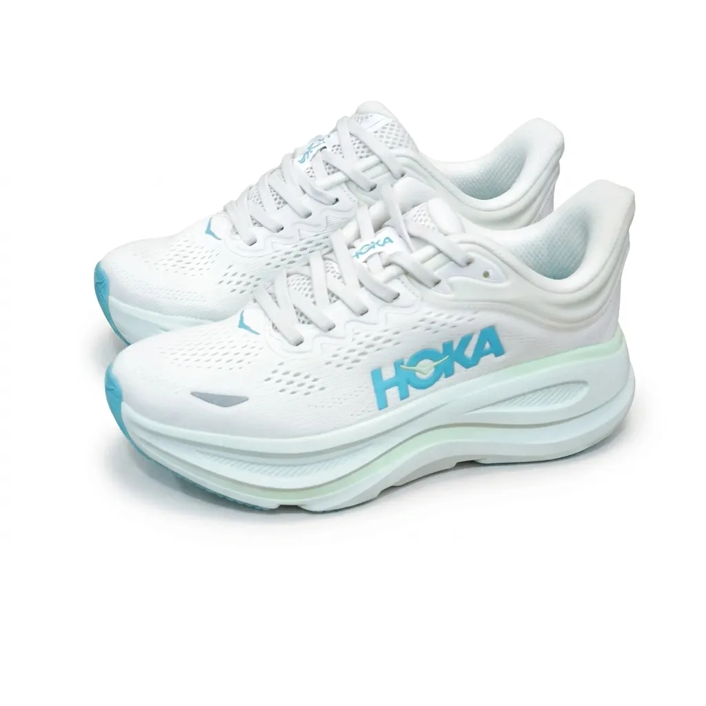 f5d087c233551e97603fba5cb3b85544 کتونی هوکا باندی ۹ سفید سبز- HOKA BONDI
