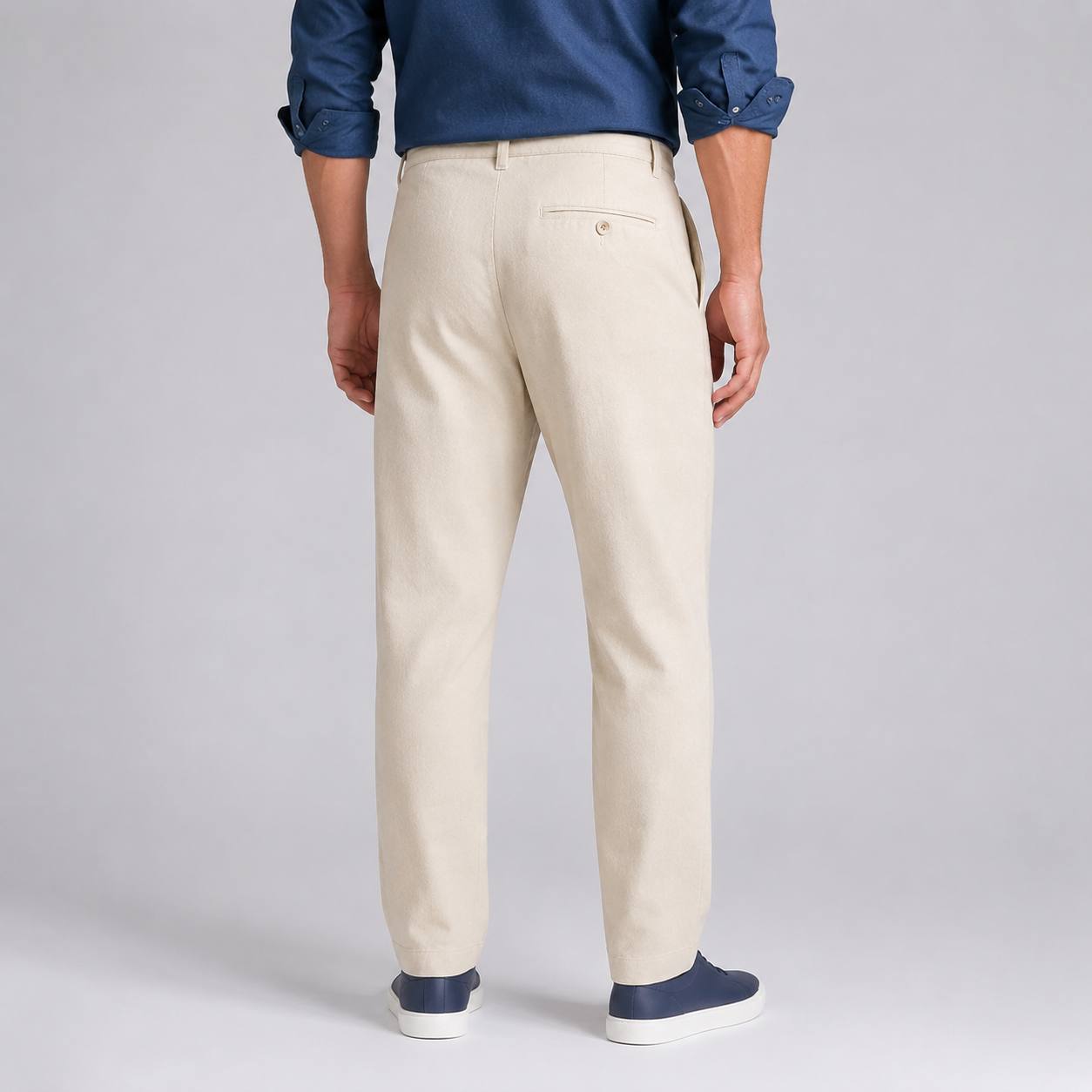 hm-mens-3 شلوار لنین راسته رگولار بسیار خنک مردانه کرمی برند H&M سوئدی 2078