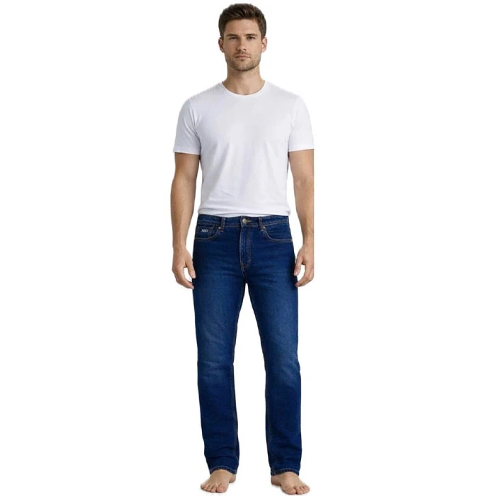 lacoste-navy-blue-medium-straight-slim-fit-pants-code-3-1 شلوار جین مردانه اورجینال رنگ سرمه ای متوسط برند Laocoste فرانسویی مدل راسته اسلیم کد2002