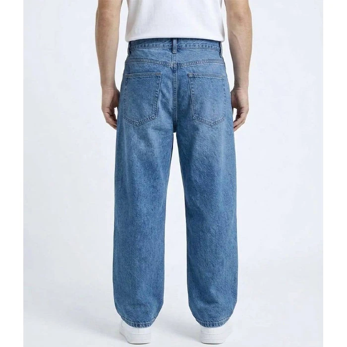 شلوار جین بگ مردانه اورجینال رنگ آبی متوسط برند pull&bear سفارش اسپانیایی مدل بگ و آزاد کد 2013