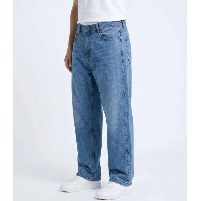شلوار جین بگ مردانه اورجینال رنگ آبی متوسط برند pull&bear سفارش اسپانیایی مدل بگ و آزاد کد 2013