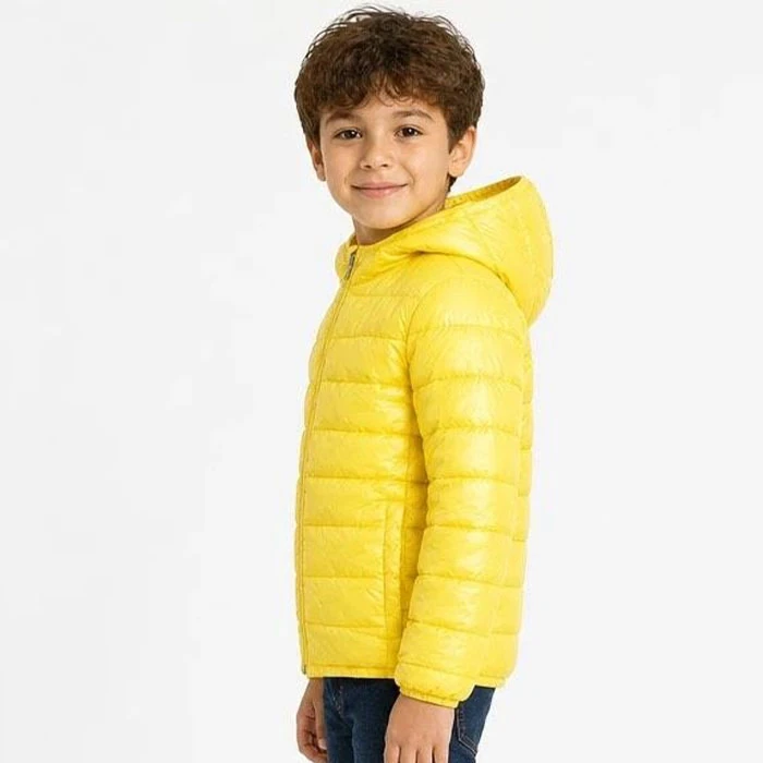 original-kiabi-synthetic-fill-jacket-for-boys-and-girls-yellow-french-order-standard-fit-and-cut-code-205-3 کاپشن الیافی اورجینال بچه گانه دخترانه و پسرانه رنگ زرد برند kiabi سفارش فرانسویی تنخوری و قواره استاندارد کد 205