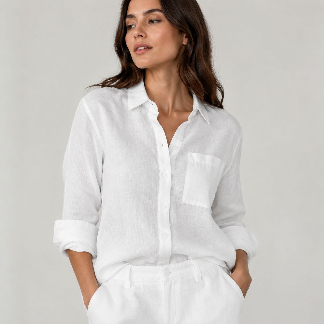 photo_2026-07-23_18-32-15 شومیز زنانه لنین نخی سفید H&M سوئدی – کد 2123