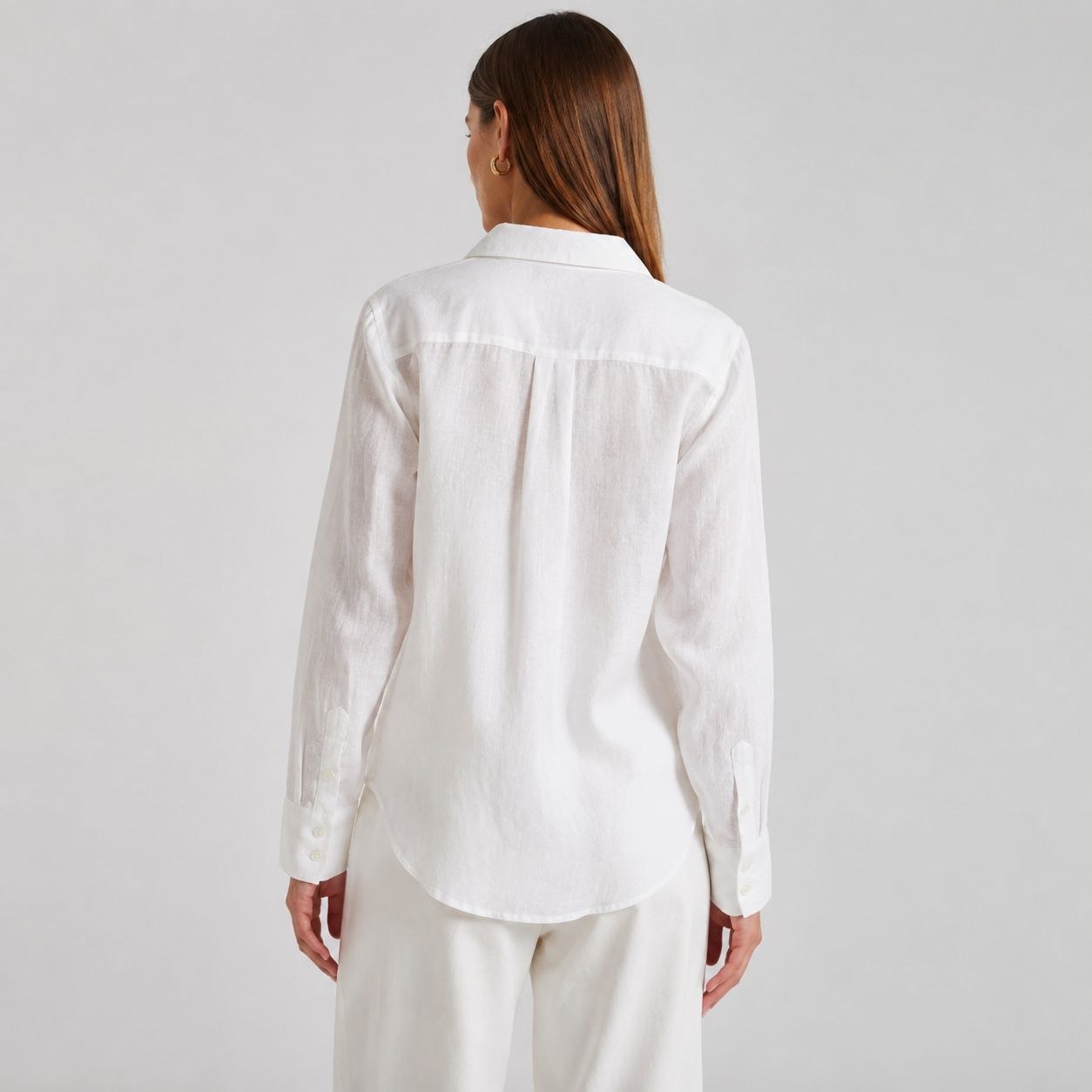 شومیز زنانه لنین نخی سفید H&M سوئدی – کد 2123