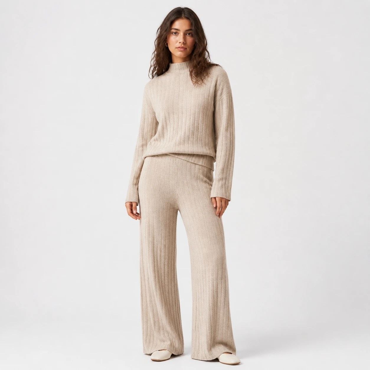 ست بافت Zara زارا کرمی | کد 255