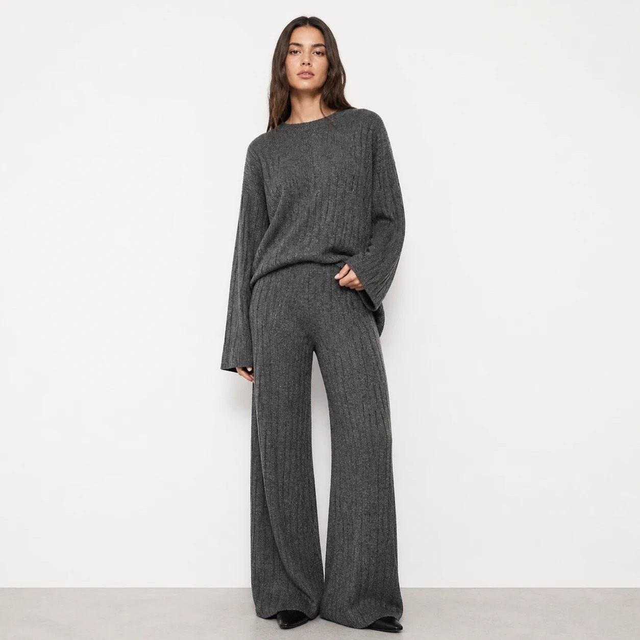 ست بافت Zara زارا رنگ خاکستری | کد 257