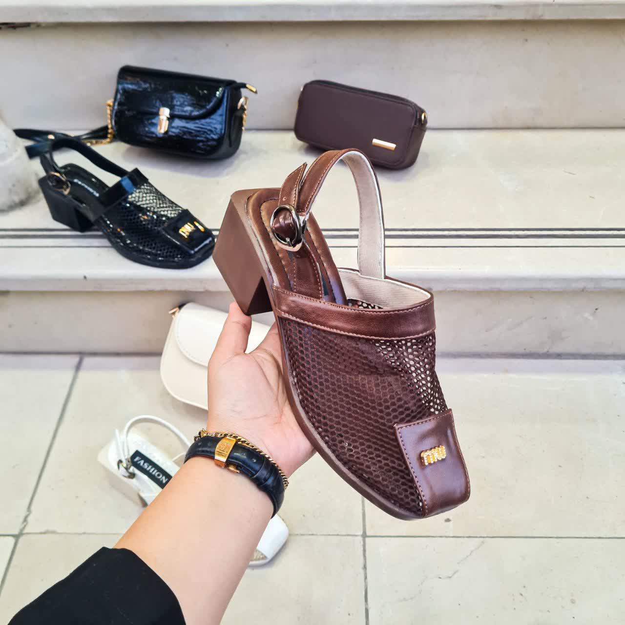 کفش زنانه توری پاشنه