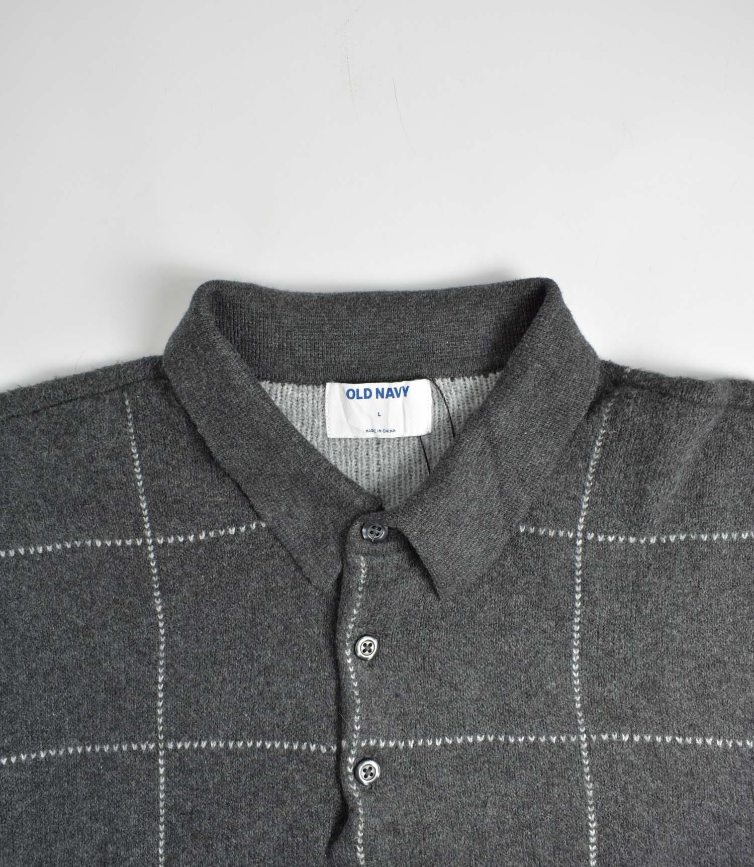 بافت وینتیج یقه دار سه دکمه Old Navy